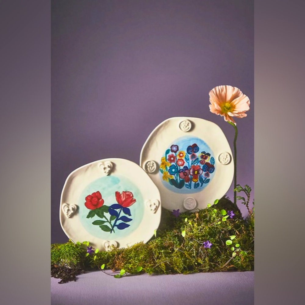 Anthropologie Francesca Kaye 2 PC Plate Gift Set